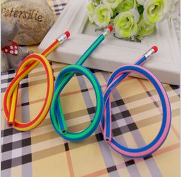 Colorful Flexible Magic Bendy Soft Pencil With Eraser Korea Cute Stationery Kids Student School Office Use Children Gift