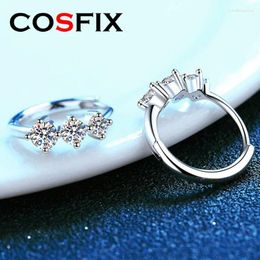 Stud Earrings COSFIX S925 Sterling Silver Moissanite For Women Light Luxury Niche D Colour VVS1 Diamond Fine Jewellery Gift