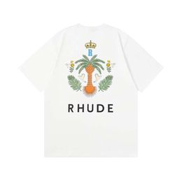 Top Craftsmanship rhude Mens T Shirts summer Fashion designer tshirts Street Casual Short Sleeve Beach Style RHUDE tees Cotton printing Rhude shirt tshirts Designe