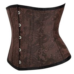 Waist Trainer Gothic Underbust Corset Waist Cincher Steampunk Bustier Top Workout Shape Body Sexy Lingerie Slimming Belt