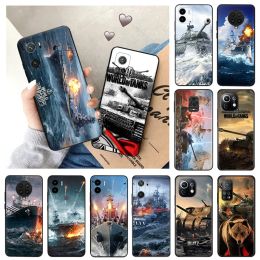 Soft Case for Redmi 10 10A 10C K60 E Note10 Lite 10S Xiaomi Mi 10T Pro A2 A1 8 World Of Tanks Warships Black Phone Cases Cover