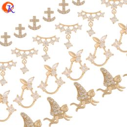 Decals Cordial Design 50pcs Jewellery Accessories/diy Making/genuine Gold Plating/hand Made/fingernail Findings/cubic Zirconia Charms
