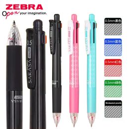 Pen 1Pcs Japan ZEBRA Multifunction Pen J4SA11 Fourcolor Gel Pen + Mechanical Pencil Handbook Replaceable Multicolor Stationery