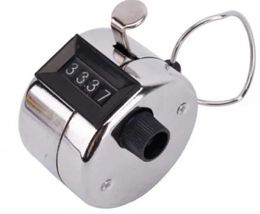 wholesale Metal Stainless Steel 4 Digit Manual Hand Tally Counter Mechanical Palm Click Counter Counters Silver ZZ