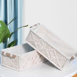 Home Decor Storage Basket White Weave Decor Baskets for Organising Countertop Toilet Paper Shelf Basket for Bathroom Bedroom