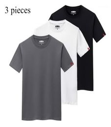 Men039s T Shirts Cotton Men TShirt 3 PcsLot High Quality Fashion Solid Colour Casual Short Sleeve Summer Tee Shirt Clothing TX9564150