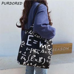 Shopping Bags 1 Pc Women Math Formula Canvas Bag Female Shoulder Eco Tote Girls Reusable Grocery Shopper