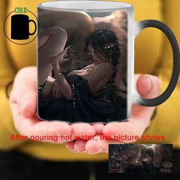 Mugs Seductive Beauty Colour Changing Mug BSKT-042 Sublimation Tumblers Funny Coffee Cups Drinkware Discoloration Cup Cups and Mugs 240410