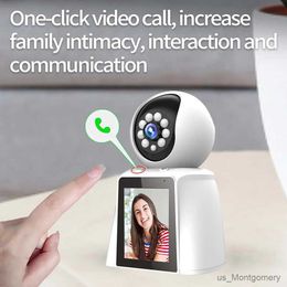 Webcams PEGATAH 4MP 2.8 Inch IPS Screen Video Calling Smart Wifi Camera Indoor Baby Monitor Auto Tracking Wireless PTZ Cameras CCTV Cam