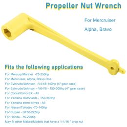 Outboard Propeller Wrench 1-1/16" Nut Wrench for Mercury/Mercruiser/Alpha Replaces 91-859046Q4 , Yellow, Rustproof Plastic