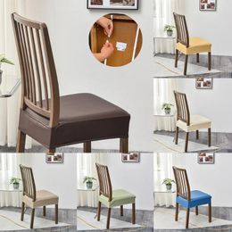 Chair Covers PU Leather Stretchable Cover Slipcover Waterproof Cushion For Dining Room Kitchen Protectors Party