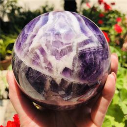 Natural Dream Amethyst Ball Polished Massage Sphere Ball Reiki Healing Room Decor Crystal Crafts Stone Globe Souvenirs