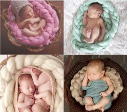 Blankets Born Pography Props Baby Po Blanket 5 Colours 4M Long Basket Acrylic Filler Braid Stuffer Atrezzo Fotos