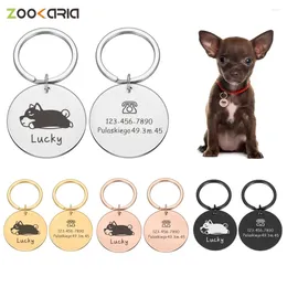 Dog Tag Anti-lost Personalised Engraving Pets Cat Name Tags Pendant Customised ID Collar Nameplate Stainless Steel Keychain