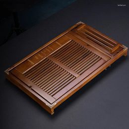 Tea Trays Chinese Solid Wood Tray Drain Household Set Storage Supplies Living Room Coffee Table Decoration