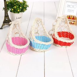 Gift Wrap 10pcs Rattan Woven Flower Baskets Bird's Nest Basket Chocolate Candy Storage Box Home Office Decor Pendant Living Roome Supplies