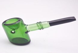 High quality glass hammer pipe Tankard Sherlock tobacco spoon pipes hand smoking pipe mixed color whole2410926