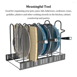 Kitchen Storage Pot Rack Lid Holder 8 Tires Pan Organizer Shelves Drying For