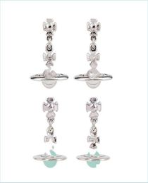 Charm Charm Womens Designer Sier Diamond Rivets Fl Planet Three-Nsional Earring Hook Punk Drop Delivery 2021 Jewelry Earrings Day Dheos1580931