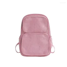 School Bags Women's Breathable Mesh Backpack Nylon Waterproof Travel Storage Handbags Daliy Outdoor Shopping Rucksack Large Schoolbags M0287