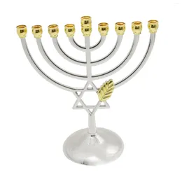Candle Holders Metal Hanukkah Candleholder Table Centrepiece 9 Branch Menorah Candlestick For Standard Candles Fireplace Mantel Home