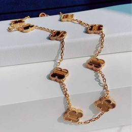 High End Vancelfe Brand Designer Necklace v Gold Thick Plated 18k Rose Gold Tiger Flower Necklace with Four Trendy Designer Brand Jewellery