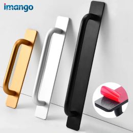Self-Stick Instant Cabinet Drawer Handle and Pull Push Glass with Adhesive for Kitchen Door Bathroom Window Sliding Closet Knob
