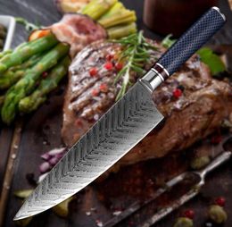 Chef Knife Damascus Steel 85 Inch Professional Japanese Kitchen Knife Sharp Gyutou Kiritsuke Utility Resin Honeycomb Handle Cooki1666305