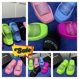 Designer Sandals Slippers Luxury Womens Velvet material rhinestone Velcro tape party Rooms GAI Slip-On Size 35-42 6cm-10cm beach soled black shoemaker