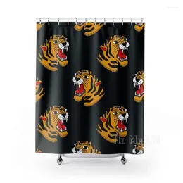 Shower Curtains Tiger Curtain Black Modern Bathroom Decor Exotic Animals Jungle