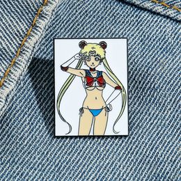 Girls sexy sailor moon enamel pin childhood game movie film quotes brooch badge Cute Anime Movies Games Hard Enamel Pins