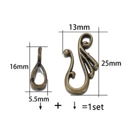 10Sets/Lot Antique Bronze Silver Colour Musical Note Hook Connector Toggle Clasp For Jewellery Making Diy Bracelet Necklace Supplie