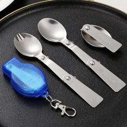 Spoons Spoon Fork Set Portable Stainless Steel Spork For Outdoor Picnics Camping Travel Multifunctional Cutlery Backpackers