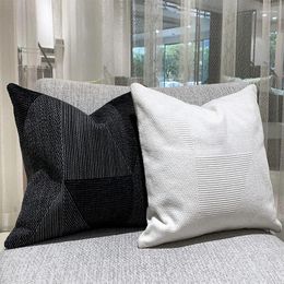 Pillow Luxury Cover White Black Pillows Decorative Case For Sofa 45x45 50x50 Geometric Living Room Home Decoration