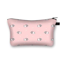 Cute Bull terrier French bulldog Print Cosmetic Case Women Schnauzer Makeup Bags Zipper Lipstick Bag For Travel Toiletry Bags