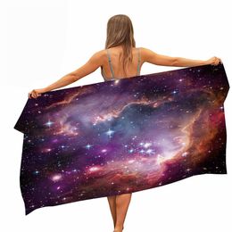 Sparkling Starry Galaxy Microfiber Beach Towel Portable Quick Dry Sand Outdoor Travel Swim Blanket Yoga Mat Towel for Girls Boys