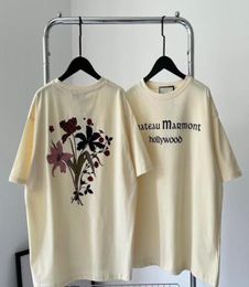 2023 Devil Chateau T Shirt Marmont Flower Clothing Homme T Shirts Men Women Designer High Street Print Tee Top9679982