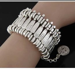 Bangle Gypsy Bohemian Coin Bracelets for Women Metal Vintage Flower Statement Bracelets Festival Turkish Beach Jewellery Tribal Ethnic 24411