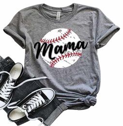 Drop Women Baseball Mom Mama Letter Print T Shirt Short Sleeve Tops Tee Plus Size T Shirt For 2019 Casual Women T Shirt Y1430585
