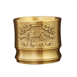 Cups Saucers Brass Chinese Style Tea Cup Housewarming Gift Without Handle Leaf Drinking Single Personal Teacup