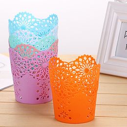 1PC Multifunctional Flower Plant Pot Makeup Brush Storage Boxes Pen Pencil Pot Holder Container Office Desk Storage Organiser