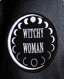 WITCHY WOMAN Coolest Embroidery Lady Patch Iron On Patch Rock Punk Label SOCIETY Moon039s Change Badge Hats Shirts Emblem Whole6676845