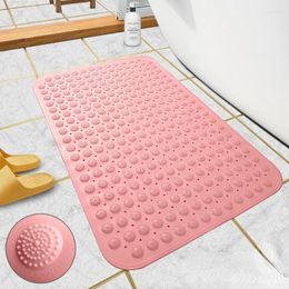 Bath Mats 1PC PVC Anti-skid Rectangle Soft Shower Bathroom Massage Mat Suction Cup Non-slip Bathtub Carpet Foot Large Size