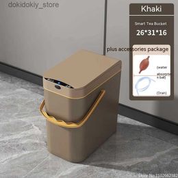 Waste Bins Automatic sensin smart trash can with display and handle suitable for home office pantry contact-free lazy smart trash can L49