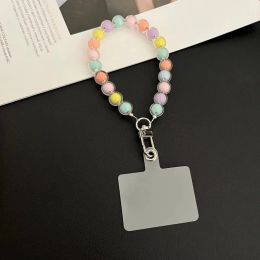 Anti-lost Universal Strap Short Wrist Lanyard Hand-beaded Colourful Bead Bracelet Pendant Hand-held Pendant Mobile Phone Lanyard