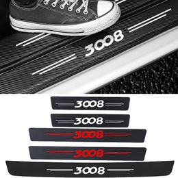 Car Front Rear Door Sill Threshold Protector Stickers for Peugeot 3008 Logo 207 307 308 208 206 407 508 2008 107 Accessories