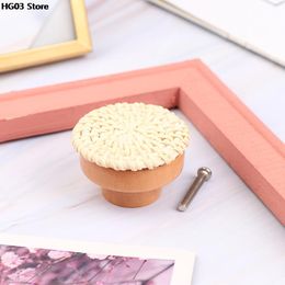 1 X Wooden Handles Rattan Drawer Knobs Wardrobe Furniture Handle Kitchen Cupboard Door Handle Dresser Pulls Furniture Hardware