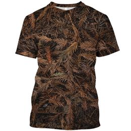 Outdoor Camouflage Jungle Camo Summer Men's T-shirt Fun O-neck Quick Dry Loose Hunting Tough Guy Personality Short Sleeve Top