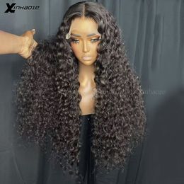 Deep Wave Curly 13x6/13x4 Lace Frontal Wig Peruvian PrePlucked Bleached Knots Jerry Curly Fake Scalp 5x5 Silk Top Closure Wigs