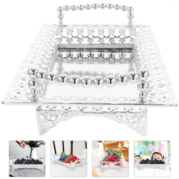 Dinnerware Sets Desktop Metal Fruit Plate Table Decor Organiser Shelf Iron Candy Dessert Plates